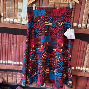 LLR LuLaRoe Colorful Jacquard fabric‎ Azure skirt M Med Medium